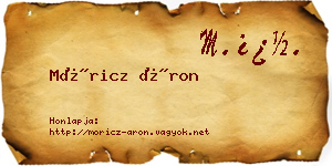 Móricz Áron névjegykártya